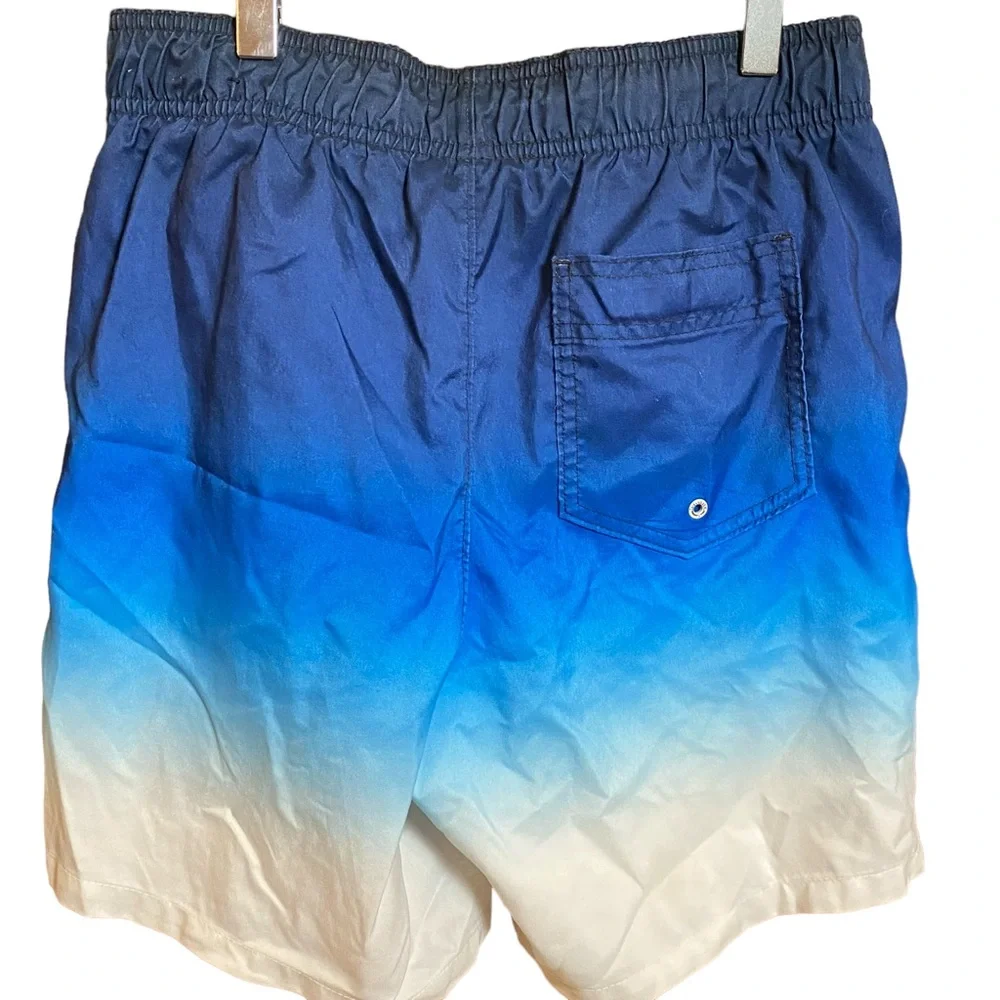 Hollister Men's Blue & White Ombre Swim Trunks Shorts‎ Size XS